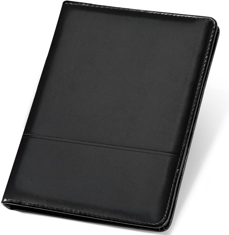 Konper Classic Padfolio/Junior Portfolio Folder Case, Business A5 Binder Organizer Notepad for Men Women, 5 x 8 Writing Pad Included,Black. - Image 1